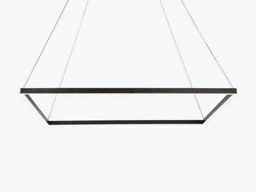 2 x Quattro Square 80 schwarze Pendellampe